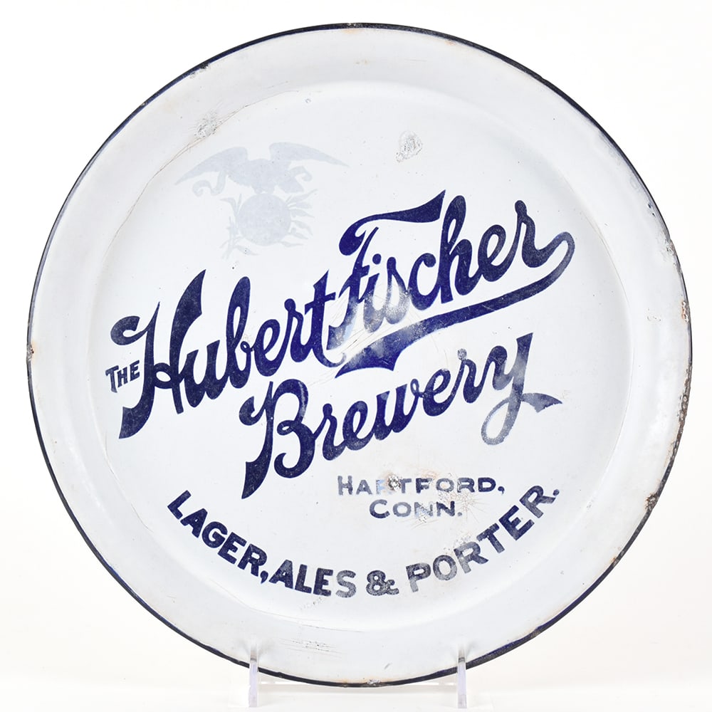 Hubert Fischer Brewery Pre-Prohibition Porcelain Enamel Tray 2 of 2 (1 of 2)