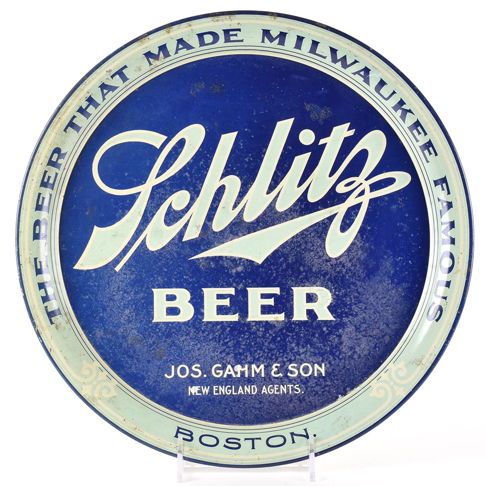 Jos Gahm Schlitz Beer Pre-Pro New England Agents Tray RARE (1 of 2)
