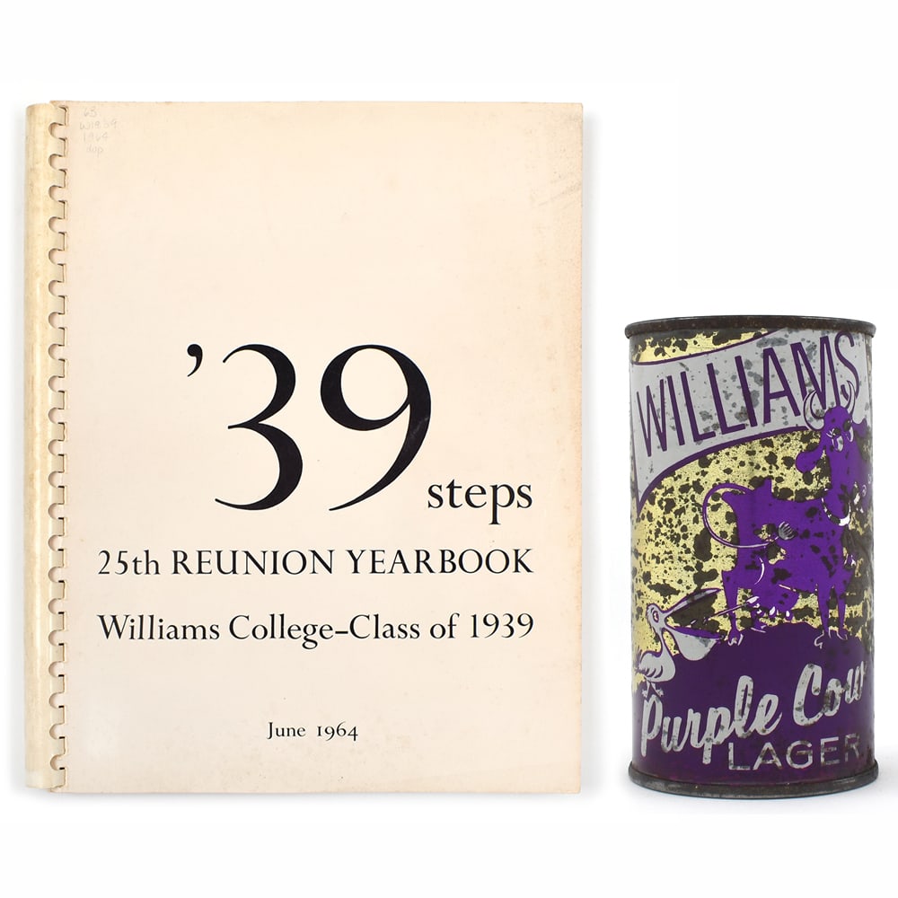 Williams Purple Cow Flat Top and 1964 Class of 1939 Reunion Yearbook: Brewer/Business Name: Fitzgerald Bros. Brewing Co., Troy, New York Manufacturer/Plant: Continental Can Co. Date of manufacture: circa 1960s Canning Code: n/a USBC reference: 146-6 USBCOI
