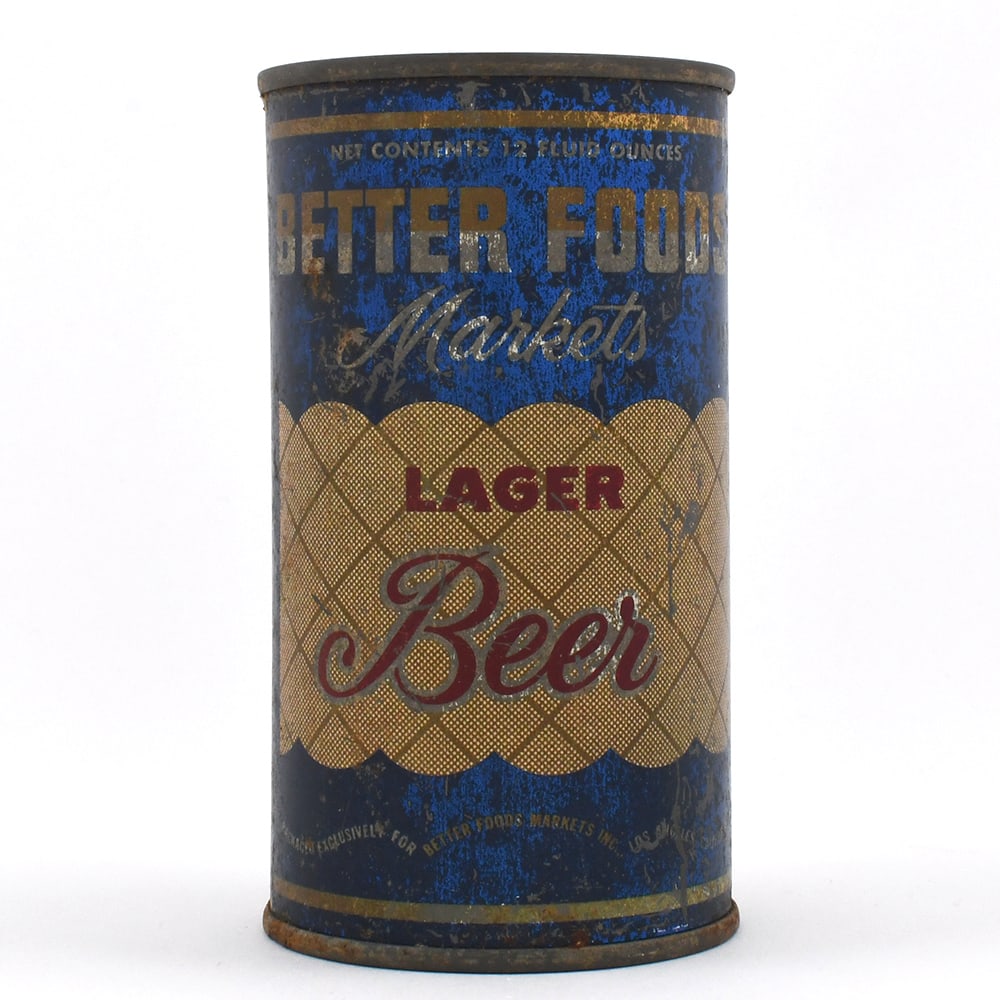 Better Foods Markets Lager Beer Flat Top 36-33 STILL FULL -VERY RARE- (1 of 6)