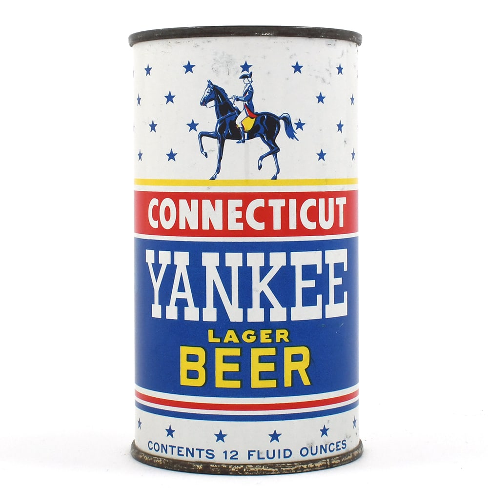 Connecticut Yankee Lager Beer Flat Top 51-8 EXCELLENT: Brewer/Business Name: Merrimack Brewing Co., Lowell, Massachusetts Manufacturer/Plant: American Can Co. Date of manufacture: