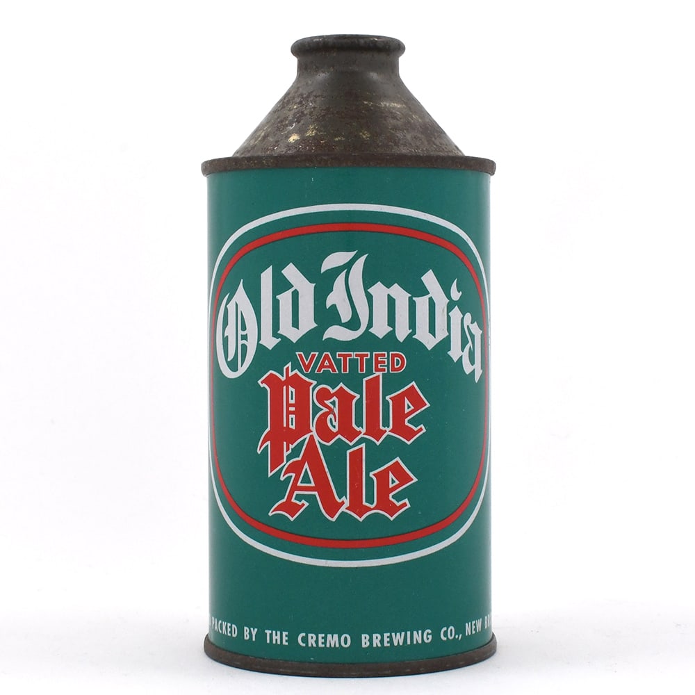 Cremo Old India Vatted Pale Ale Cone Top 176-28 SCARCE EXCEPTIONAL: Brewer/Business Name: Cremo Brewing Co., New Britain, Connecticut Manufacturer/Plant: Continental Can Co. Date of manufacture: