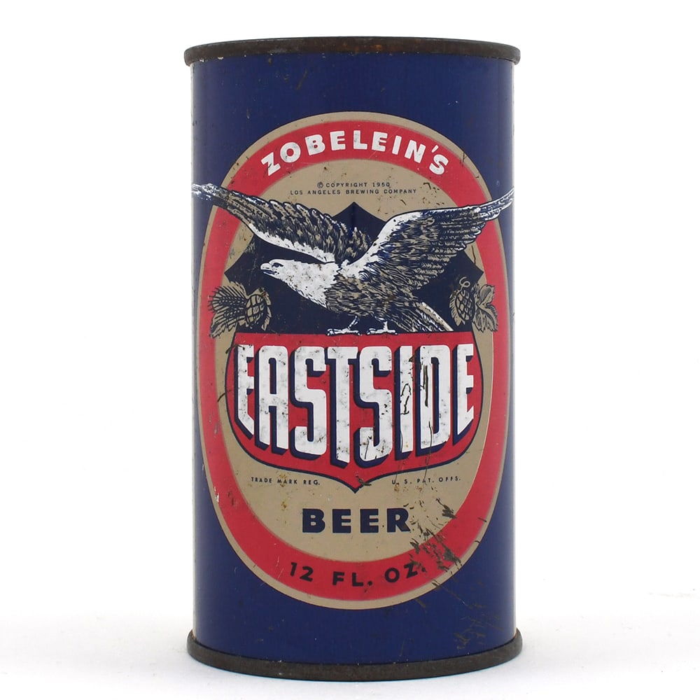 Eastside Beer Flat Top 58-8: Brewer/Business Name: Los Angeles Brewing Co., Los Angeles, California Manufacturer/Plant: Continental Can Co. Date of manufacture: circa 1950s Canning Code: n/a USBC reference: 58-8 USBCOI