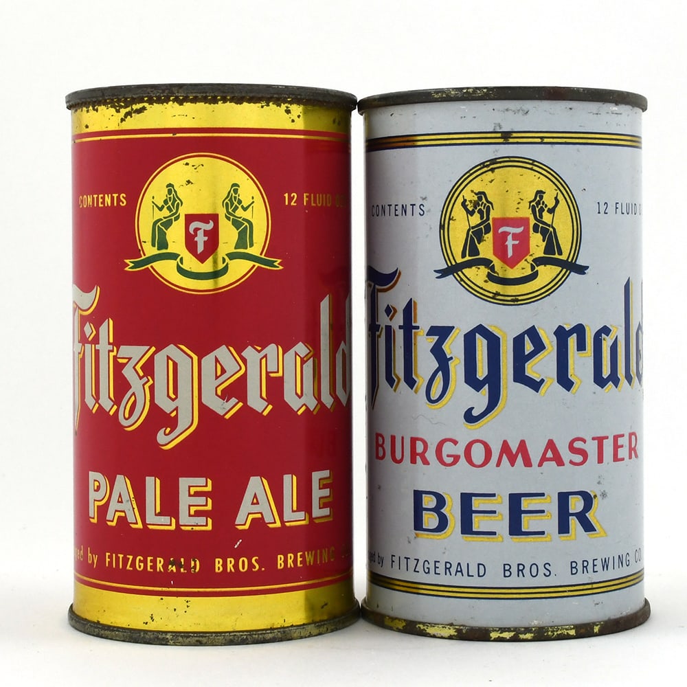 Fitzgerald Ale-Beer Flat Tops Lot of 2: Brewer/Business Name: Fitzgerald Bros. Brewing Co., Troy, New York Manufacturer/Plant: Continental Can Co. Date of manufacture: circa 1950s Canning Code: n/a USBC reference: USBCOI