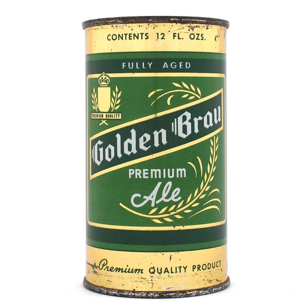 Golden Brau Ale Flat Top NO GB IN SHIELD 72-20 -EXCEPTIONAL-: Brewer/Business Name: Harvard Brewing Co., Lowell, Massachusetts Manufacturer/Plant: American Can Co. Date of manufacture: