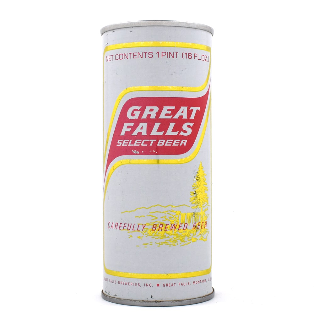 Great Falls Sellect Beer 16 Ounce Pull Tab 151-30 TOUGH: Brewer/Business Name: Great Falls Breweries Inc., Great Falls, Montana Manufacturer/Plant: Continental Can Co. Date of manufacture: