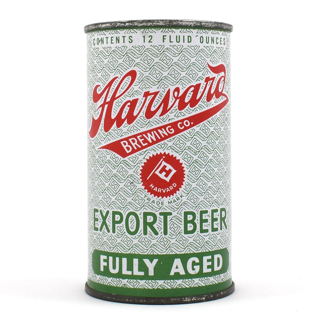Harvard Fully Aged Export Beer Flat Top 80-34 -SCARCE IRTP OUTSTANDING-: Brewer/Business Name: Harvard Brewing Co., Lowell, Massachusetts Manufacturer/Plant: American Can Co. Date of manufacture: