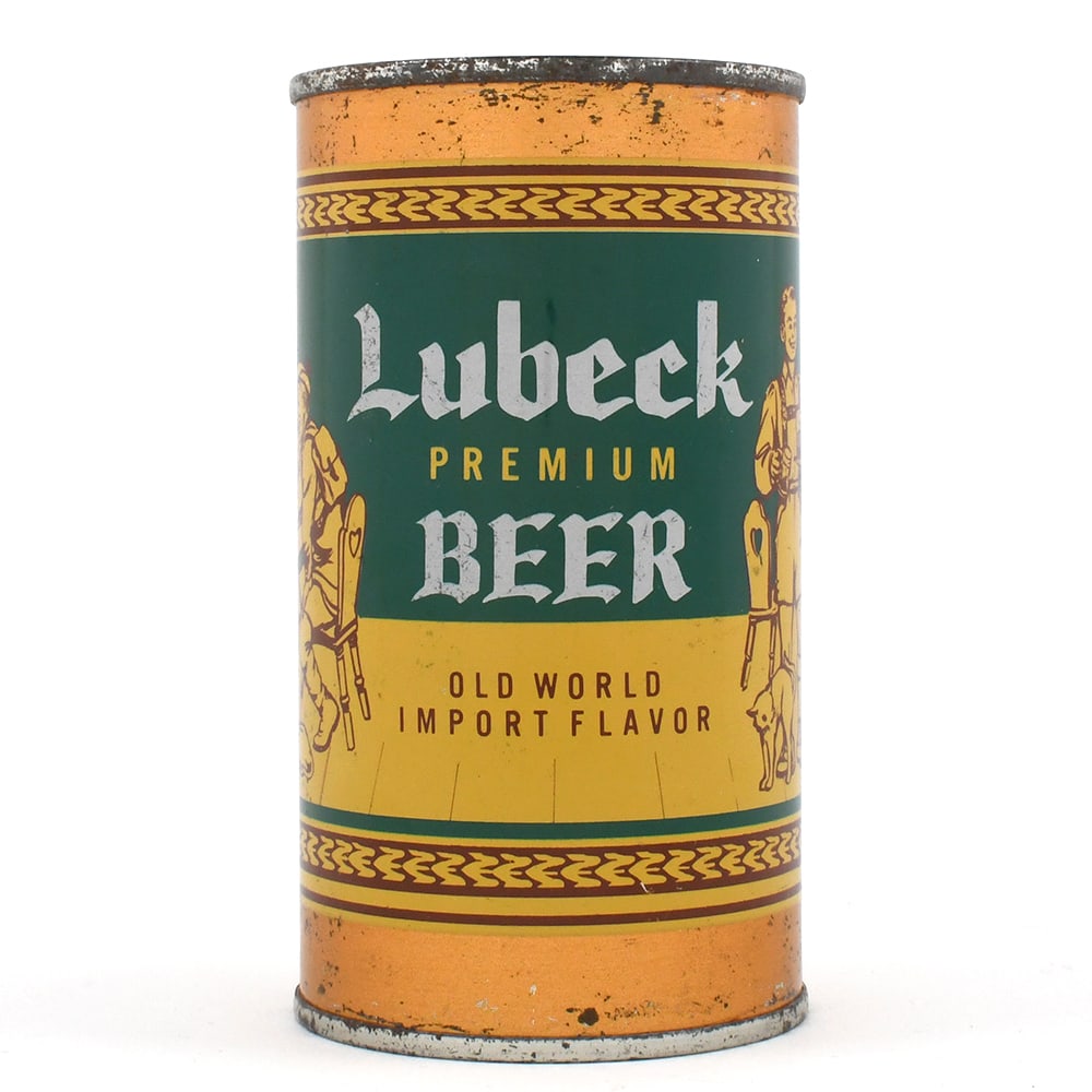 Lubeck Premium Beer Flat Top DULL COPPER L92-19 UNLISTED: Brewer/Business Name: Lubeck Brewing Co., Chicago, Illinois Manufacturer/Plant: Unknown Date of manufacture: