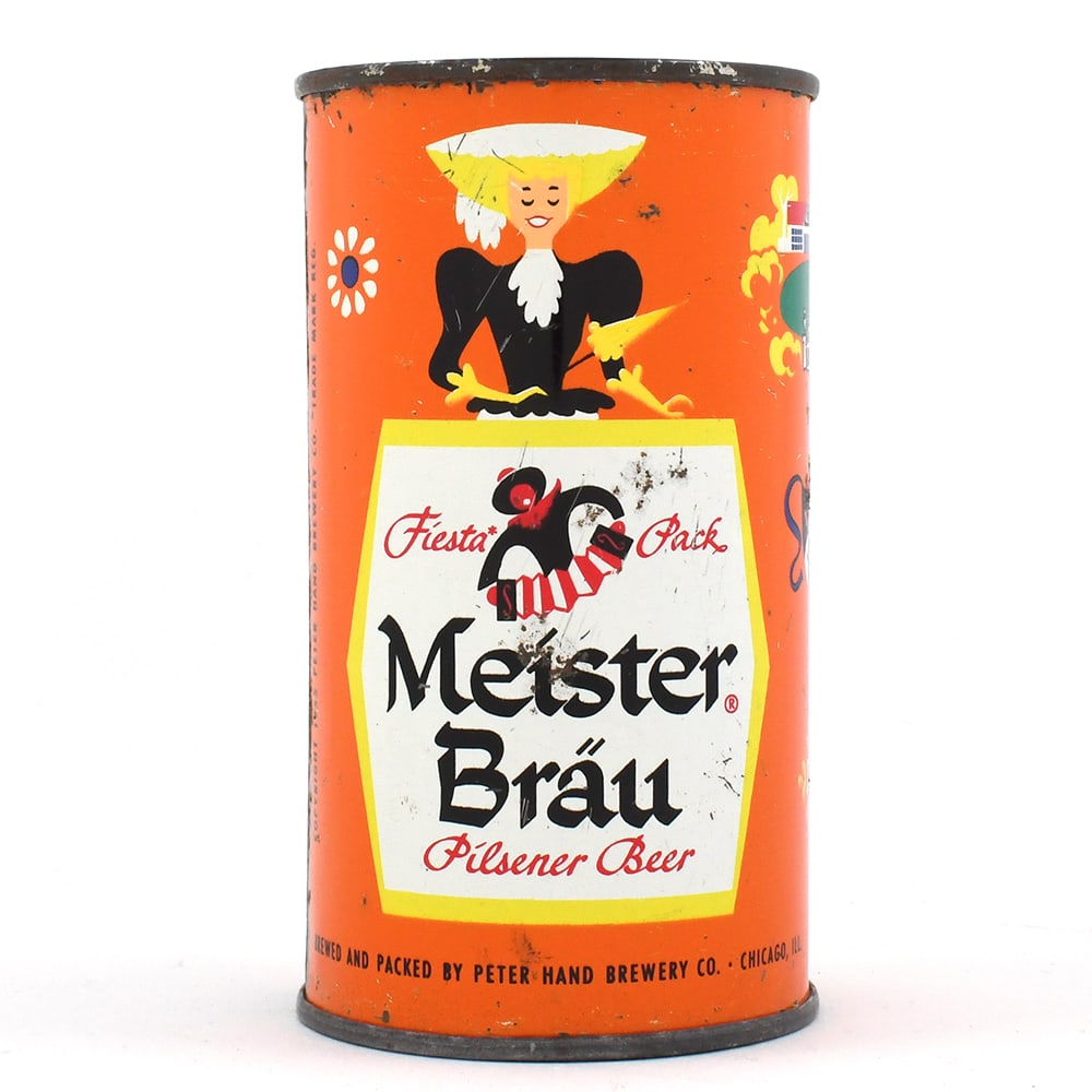 Meister Brau Fiesta Pack Set Flat Top ALC STATEMENT LID 97-38: Brewer/Business Name: Peter Hand Brewery Co., Chicago, Illinois Manufacturer/Plant: American Can Co. Date of manufacture: