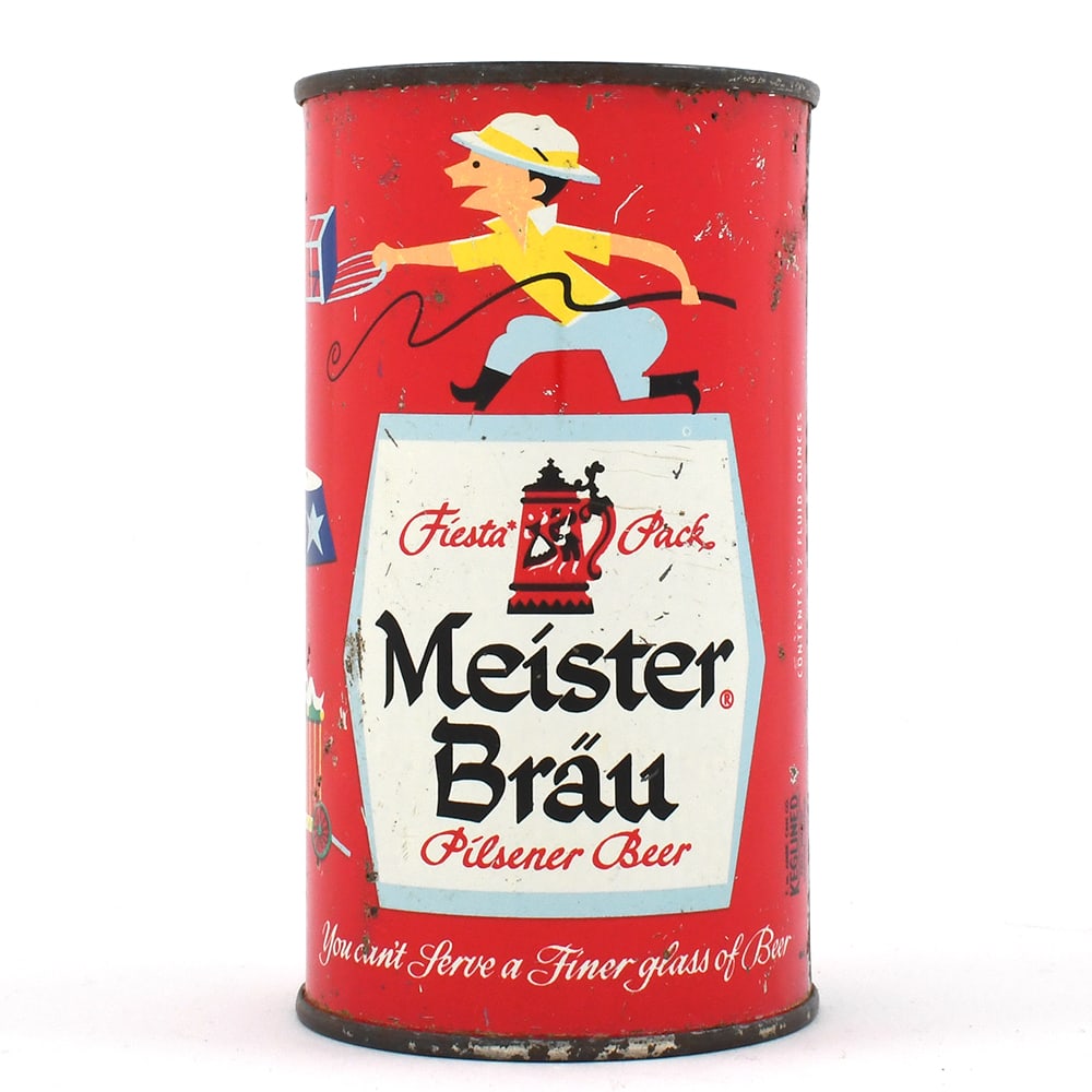 Meister Brau Fiesta Pack Set Flat Top ALC STATEMENT LID 98-5: Brewer/Business Name: Peter Hand Brewery Co., Chicago, Illinois Manufacturer/Plant: American Can Co. Date of manufacture: