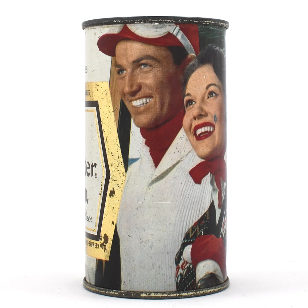 Meister Brau Happy Days Set Flat Top SKIING 98-34: Brewer/Business Name: Peter Hand Brewery Co., Chicago, Illinois Manufacturer/Plant: American Can Co. Date of manufacture: