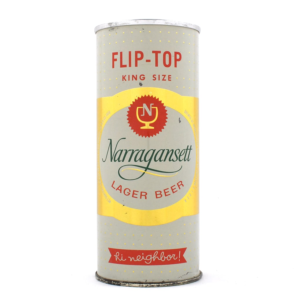 Narragansett 16 OZ Pint ZIP Top FLIP-TOP 157-10 VERY RARE CLEAN: Brewer/Business Name: Narragansett Brewing Co., Cranston, Rhode Island Manufacturer/Plant: Continental Can Co. Date of manufacture: