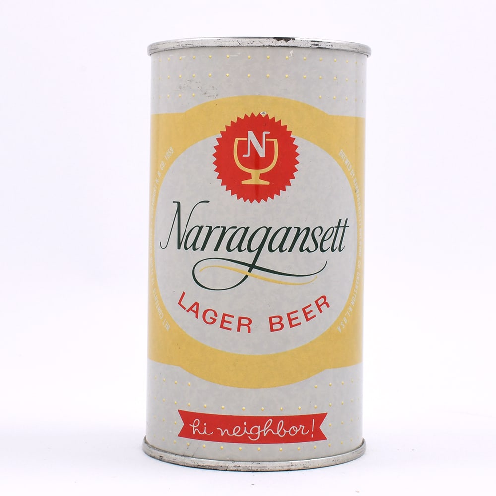 Narragansett Lager Beer Flat Top L101-29 ENAMEL EXCEPTIONAL: Reference: USBC L101-29 Business Name: Narragansett Brewing Co., Cranston, Rhode Island Ma