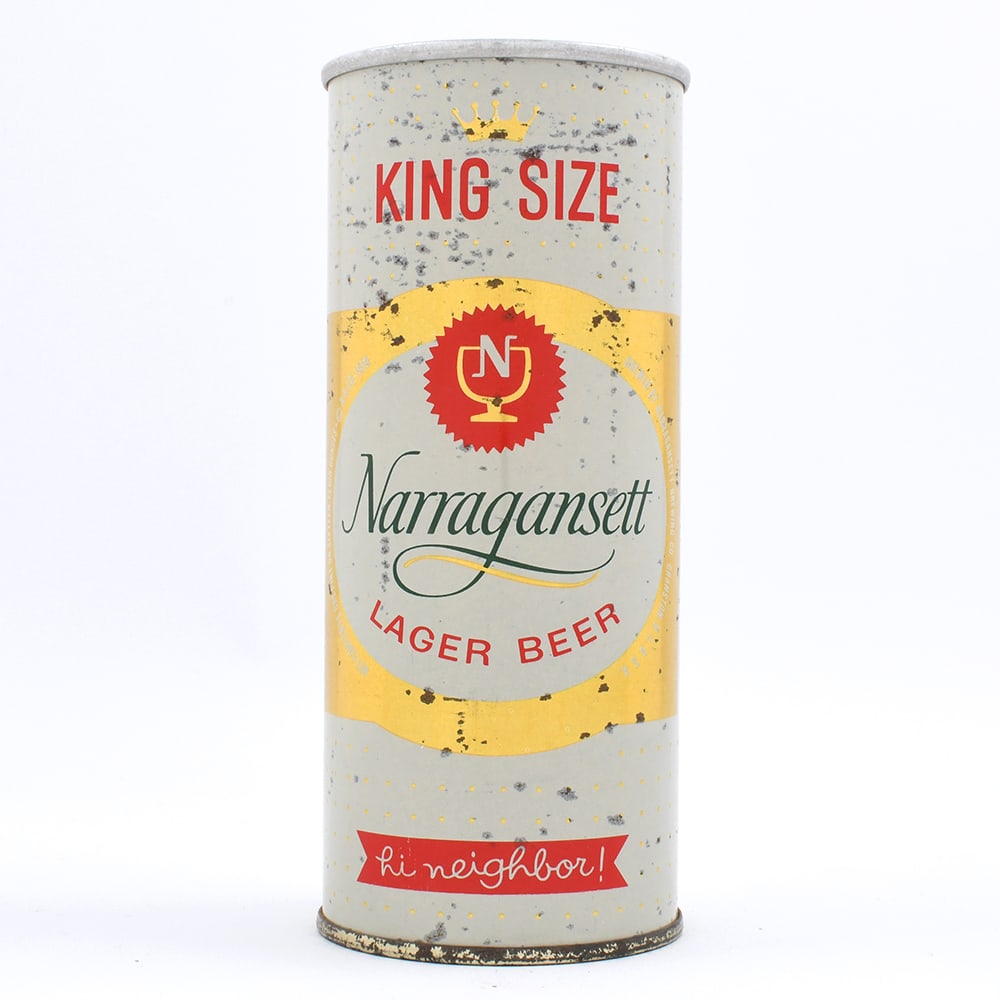 Narragansett Lager Beer 16 OZ Pint King Size ZIP Top UNLISTED METALLIC: Reference: USBC L157-11 Business Name: Narragansett Brewing Co., Cranston, Rhode Island Ma