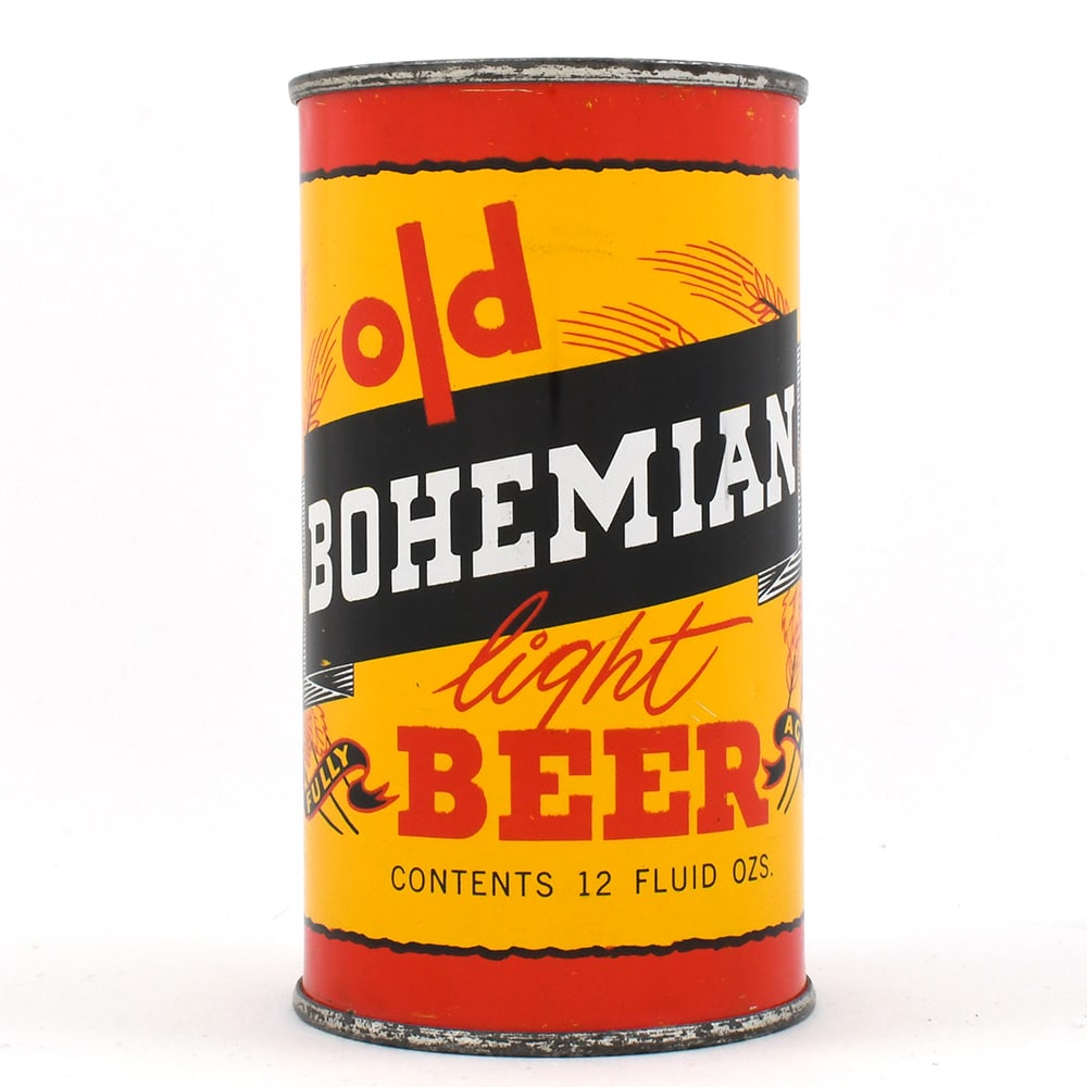 Old Bohemian Light Beer Flat Top 104-12 HARVARD EXCEPTIONAL: Brewer/Business Name: Harvard Brewing Co., Lowell, Massachusetts Manufacturer/Plant: American Can Co. Date of manufacture: