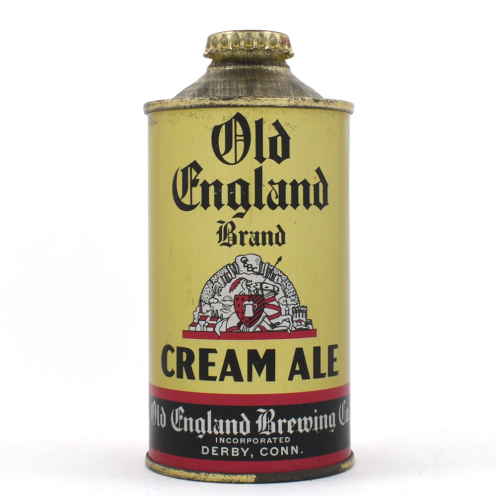 Old England BRAND Cream Ale Cone Top 176-6 EXCEPTIONAL LIKELY BEST: Brewer/Business Name: Old England Brewing Co., Derby, Connecticut Manufacturer/Plant: Continental Can Co. Date of manufacture: