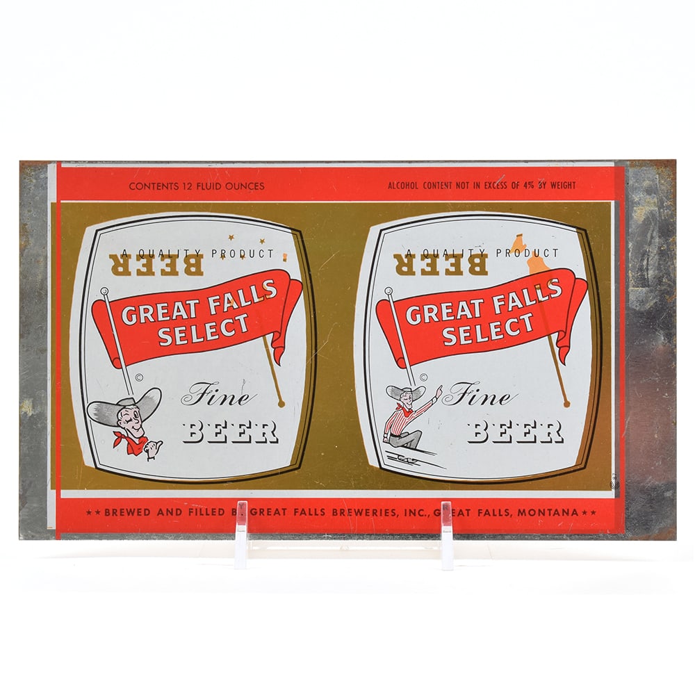 Great Falls Select Beer Misprint Unrolled Flat Top Sheet (1 of 2)