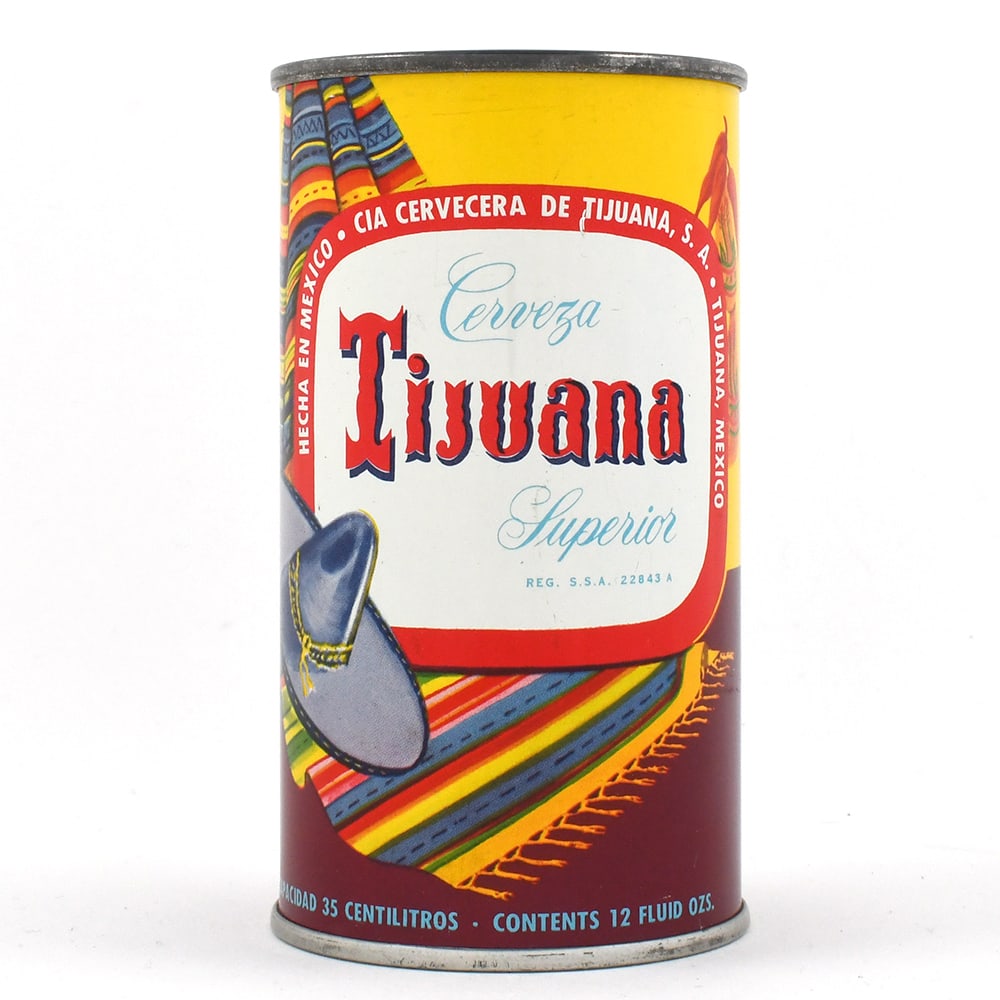 Tijuana Cerveza Superior Mexican Flat Top: Brewer/Business Name: Cia Cervecera De Tijuana, S. A., Tijuana, Mexico, Alabama Manufacturer/Plant: American Can Co. Date of manufacture: circa 1960s Canning Code: n/a USBC reference: 