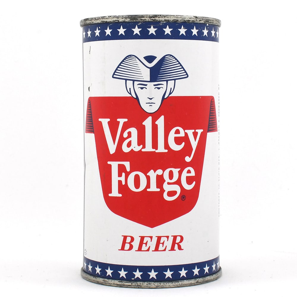 Valley Forge Beer Flat Top PA TAX LID 143-10: Brewer/Business Name: Valley Forge Brewing Co., Norristown, Pennsylvania Manufacturer/Plant: Crown Date of manufacture: circa 1950s Canning Code: n/a USBC reference: 143-10 USBCOI reference: