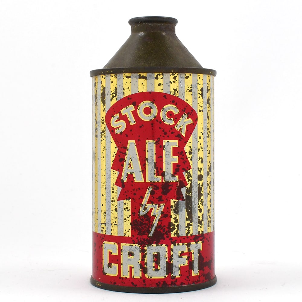 Croft Stock Ale Cone Top 158-21: Brewer/Business Name: Croft Brewing Co., Boston, Massachusetts Manufacturer/Plant: Continental Can Co.Date of manufacture: