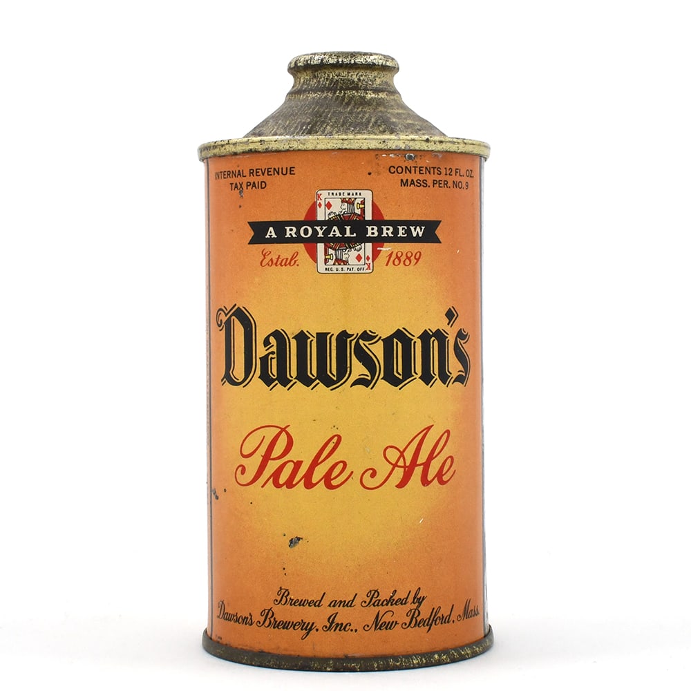 Dawsons Pale Ale Cone Top 158-27: Brewer/Business Name: Dawsons Brewery Inc., New Bedford, Massachusetts Manufacturer/Plant: Continental Can Co.Date of manufacture: