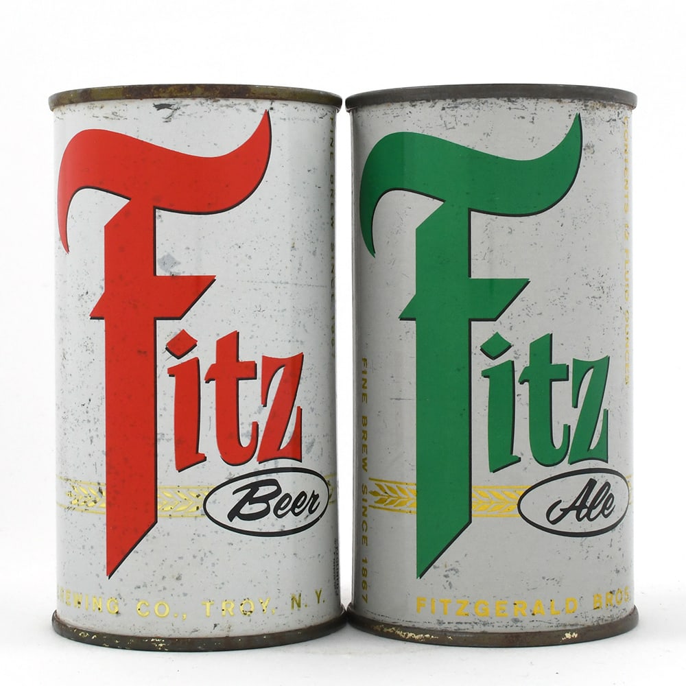 Fitz Beer and Ale Flat Top Lot of 2 TROY: Brewer/Business Name: Fitzgerald Bros. Brewing Co., Troy, New York Manufacturer/Plant: American Can Co.Date of manufacture: