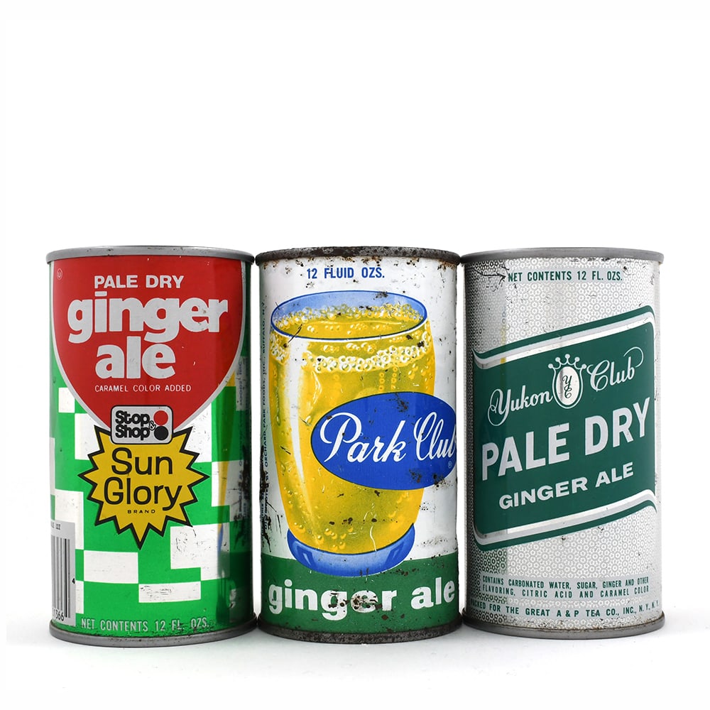 Ginger Ale Flat Top Lot of 3: Brewer/Business Name: Multiple companies and locations, Multiple Manufacturer/Plant: American Can Co.Date of manufacture: