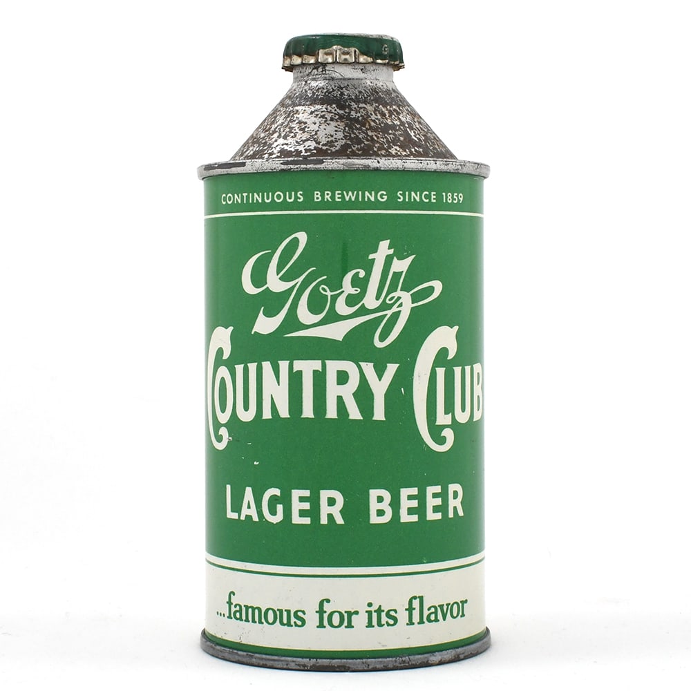 Goetz Country Club Lager Beer Cone Top 165-18 OUTSTANDING (1 of 6)