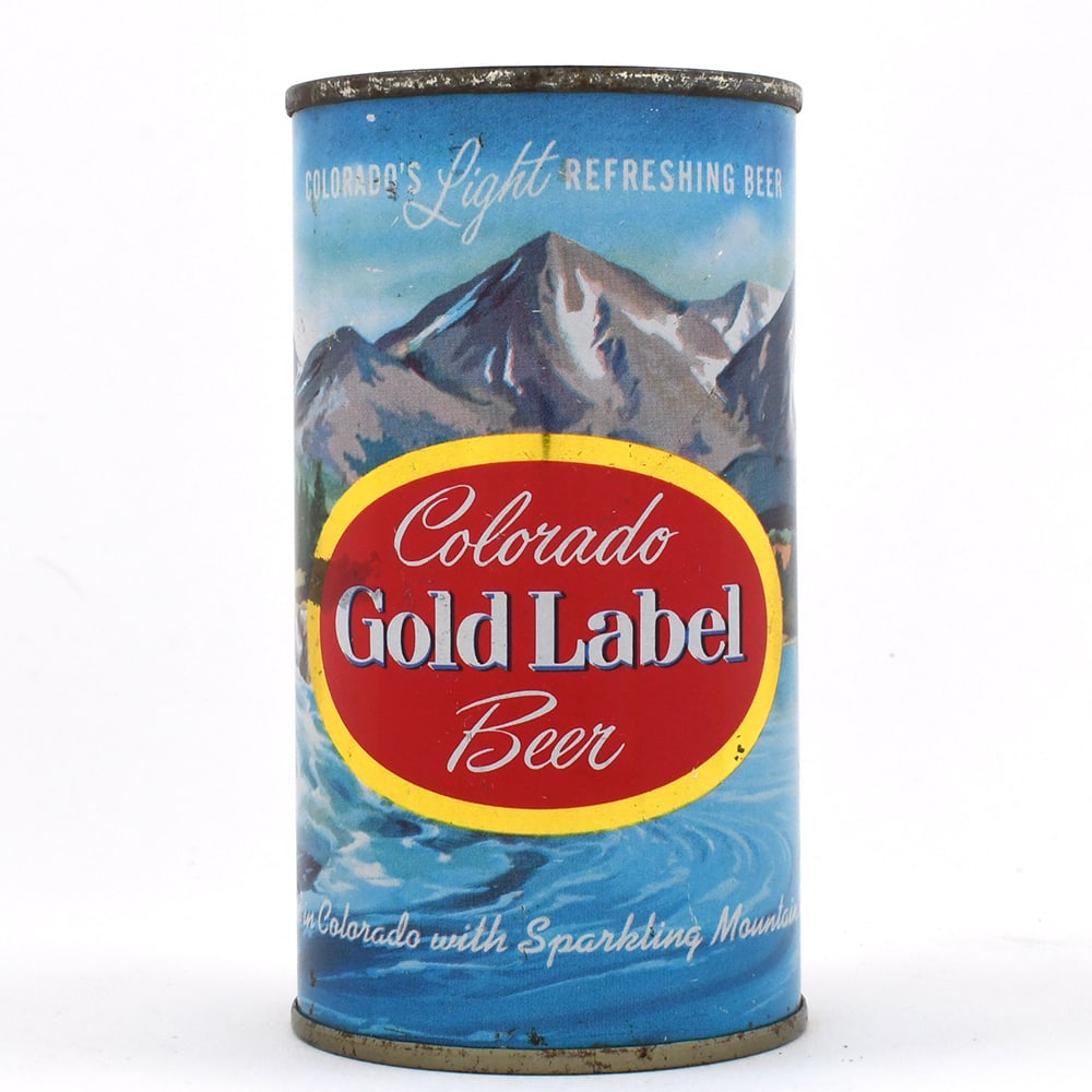 Gold Label Colorado Beer Flat Top METALLIC 72-6: Brewer/Business Name: Walter Brewing Co., Pueblo, Colorado Manufacturer/Plant: Continental Can Co.Date of manufacture: