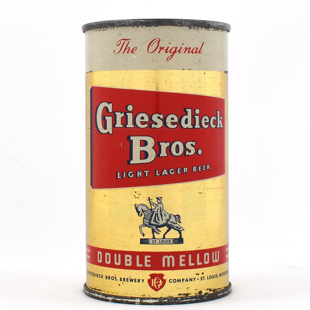 Griesedieck Bros DOUBLE MELLOW Beer Flat Top TOUGH 76-11: Brewer/Business Name: Griesedieck Bros. Brewery, St. Louis, Missouri Manufacturer/Plant: American Can Co.Date of manufacture: