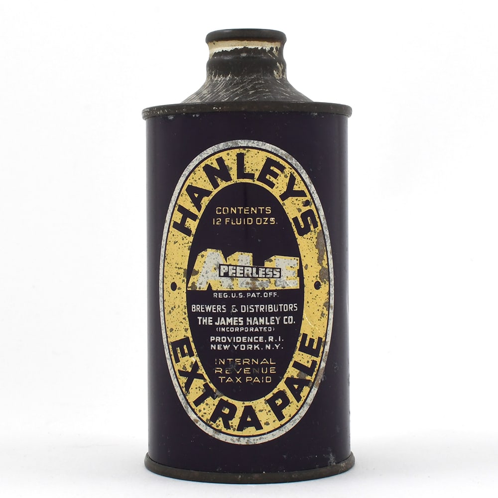 Hanleys Extra Pale Peerless Ale Cone Top 168-15: Brewer/Business Name: James Hanley Co., Providence, Rhode Island Manufacturer/Plant: UnknownDate of manufacture: