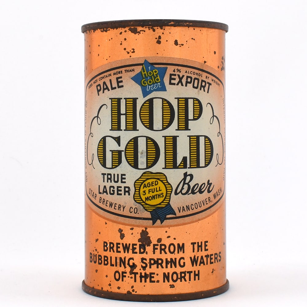 Hop Gold Pale Export Lager Instructional Flat Top 83-21: Brewer/Business Name: Star Brewery Co., Vancouver, Washington Manufacturer/Plant: American Can Co.Date of manufacture: