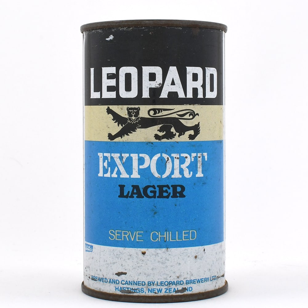 Leopard Export Lager New Zealand Flat Top: Brewer/Business Name: Leopard Brewery Ltd., Hastings, New Zealand, Non-U.S. (see comments/description) Manufacturer/Plant: UnknownDate of m
