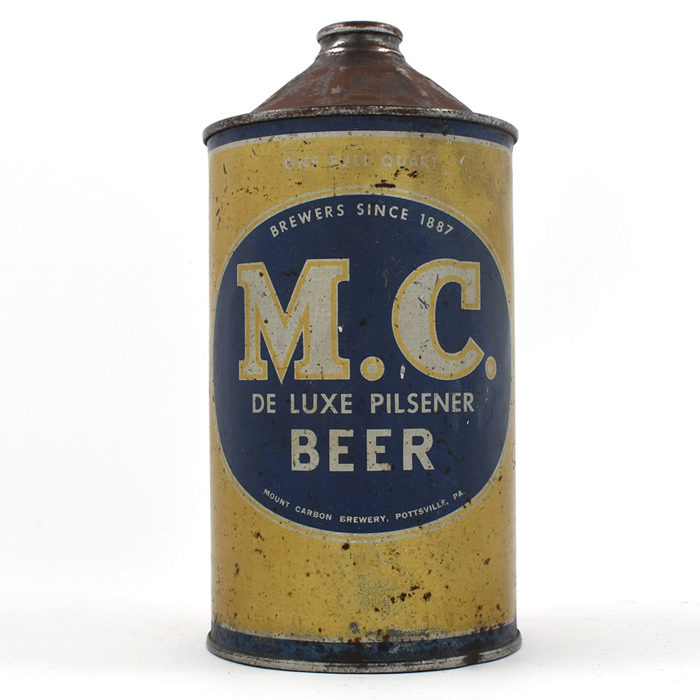 M C Mount Carbon De Luxe Pilsener Beer Quart Cone Top 214-18 (1 of 6)