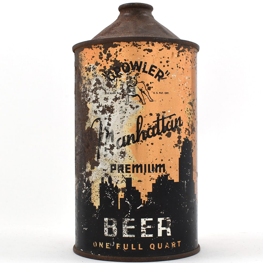 Manhattan Premium Beer Quart Cone Top PRIMA DNCMT 4 PERCENT UNLISTED (1 of 6)