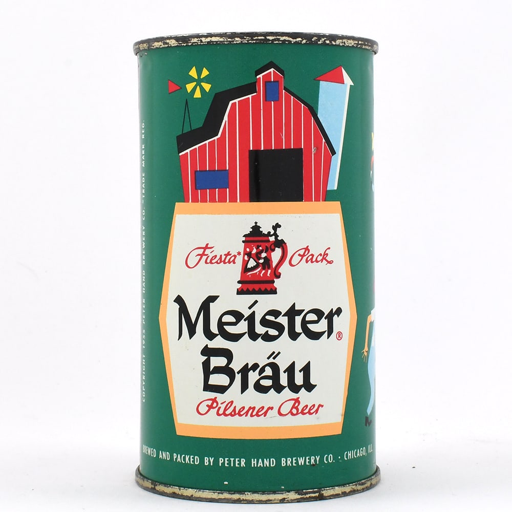 Meister Brau Fiesta Pack Set Flat Top 98-2 OUTSTANDING: Brewer/Business Name: Peter Hand Brewery Co., Chicago, Illinois Manufacturer/Plant: American Can Co.Date of manufacture: