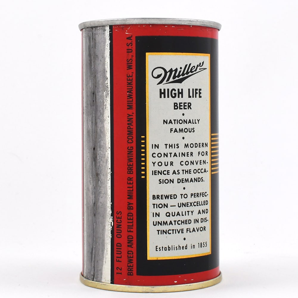 Miller High Life Beer Flat Top NON-IRTP 99-34 EXCELLENT: Brewer/Business Name: Miller Brewing Co., Milwaukee, Wisconsin Manufacturer/Plant: American Can Co.Date of manufacture: