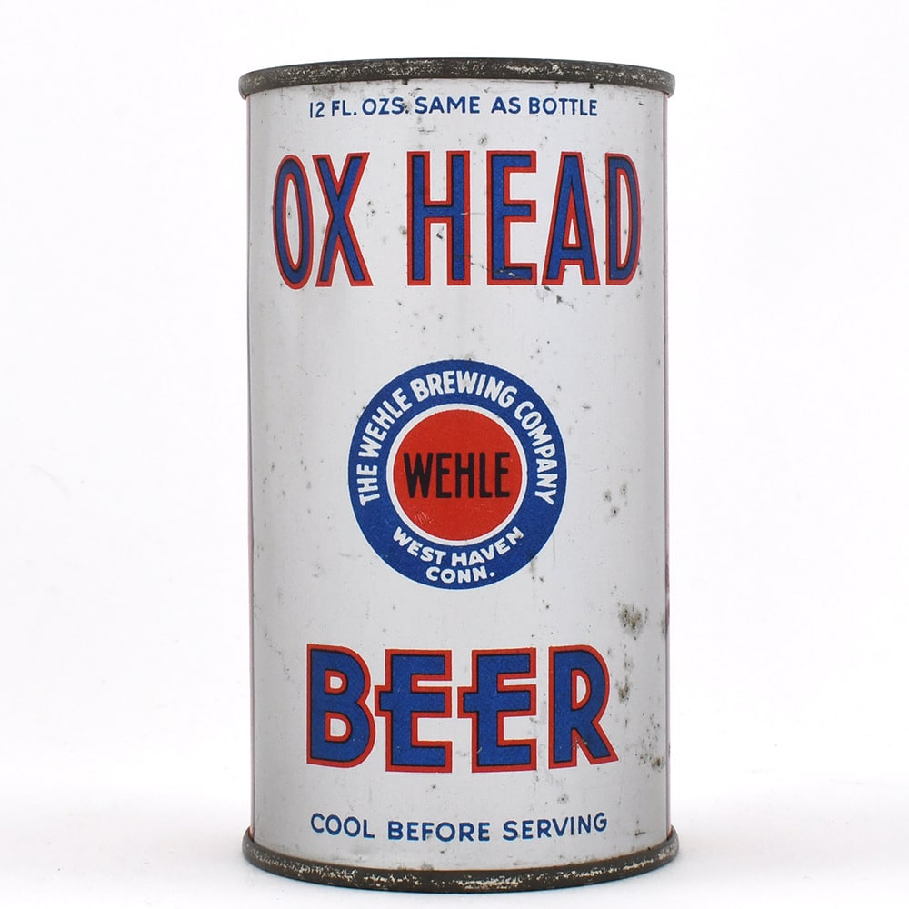 Ox Head Beer Long Opener Flat Top 109-24 OI 625 CANCO IN QUOTES: Brewer/Business Name: Wehle Brewing Co., West Haven, Connecticut Manufacturer/Plant: American Can Co.Date of manufacture: