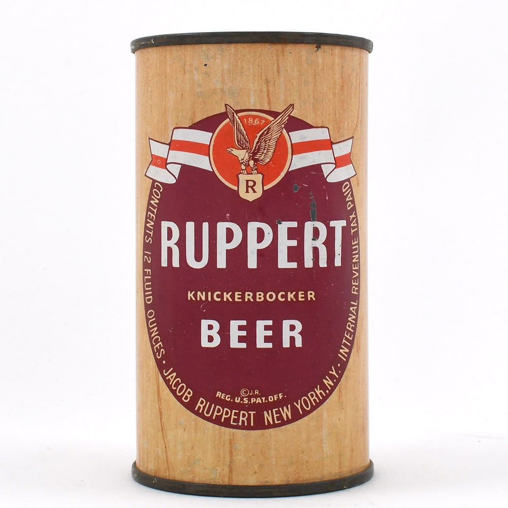 Ruppert Knickerbocker Beer Flat Top IRTP 126-7: Brewer/Business Name: Jacob Ruppert, New York, New York Manufacturer/Plant: American Can Co.Date of manufacture: