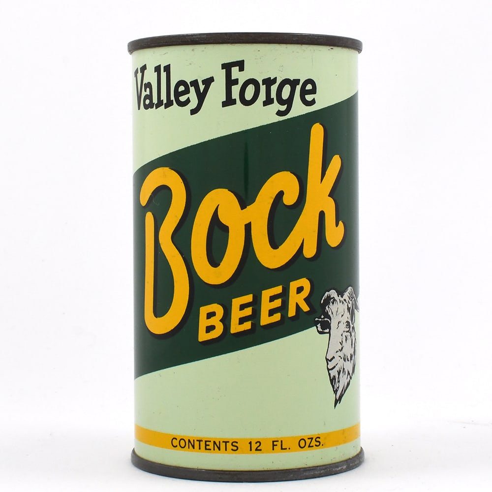 Valley Forge Bock Beer VA TAX LID 143-8 EXCELLENT: Brewer/Business Name: Adam Scheidt Brewing Co., Norristown, Pennsylvania Manufacturer/Plant: American Can Co.Date of manufacture: