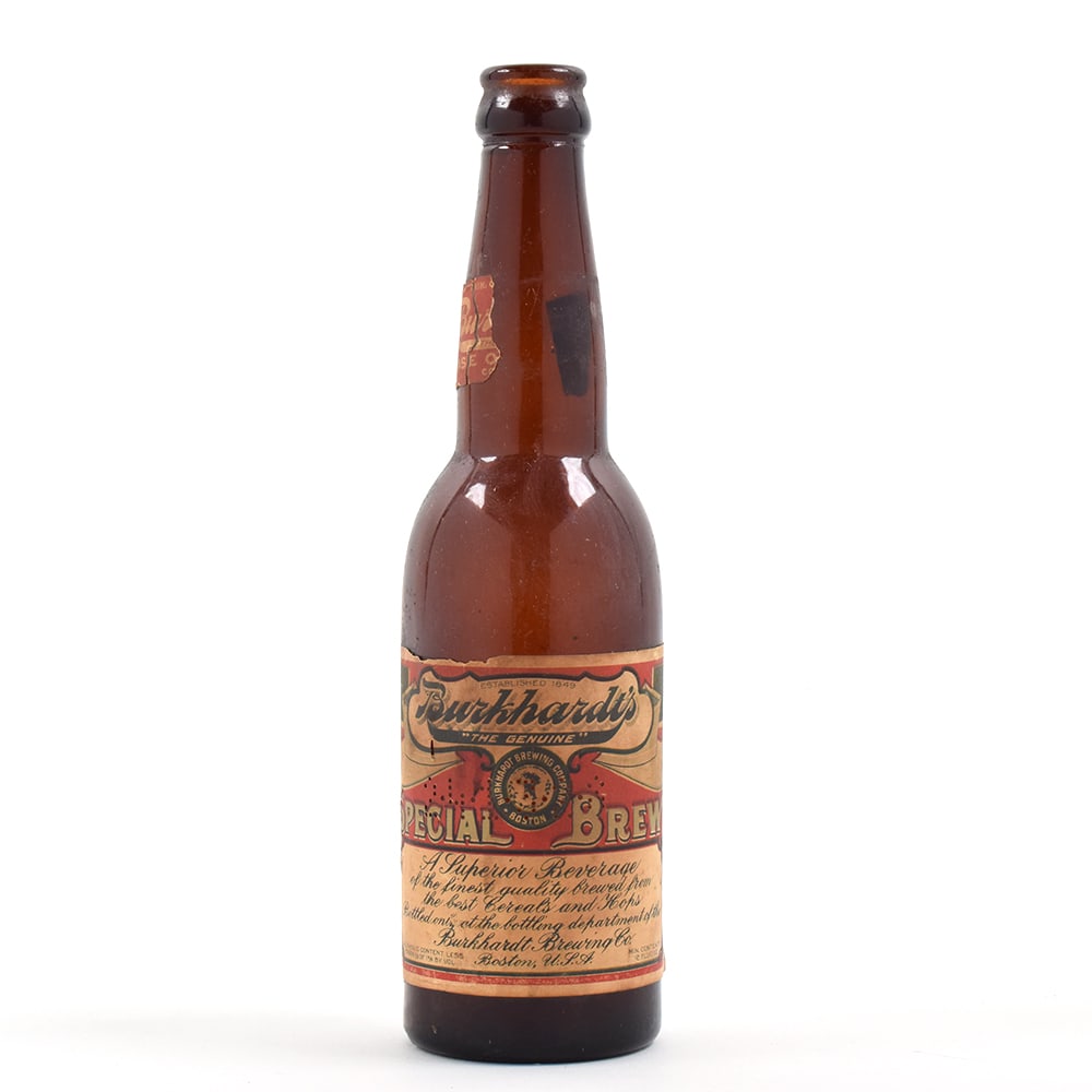 Burkhardts SPECIAL BREW Prohibition Era Bottle SCARCE: Brewer/Business Name: Burkhardt Brewing Co., Boston, Massachusetts Manufacturer/Plant: Unknown Date of manufacture: Prohibition Contents/Type: N/A Dimensions: 9-1/2 h. Comments/description: