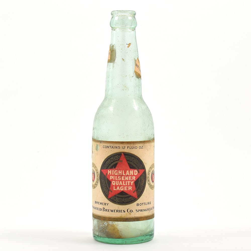 Highland Pilsener Quality Lager Beer Pre-Prohibition Bottle RARE SWEET: Brewer/Business Name: Springfield Breweries Co., Springfield, Massachusetts Manufacturer/Plant: UnknownDate of manufacture: