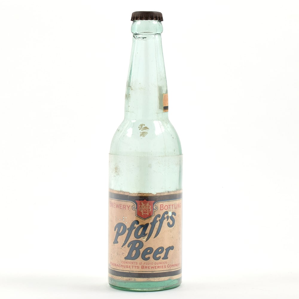 Pfaffs Beer Pre-Prohibition Bottle With Rare Crown EXCELLENT: Brewer/Business Name: Massachusetts Breweries Co., Boston, Massachusetts Manufacturer/Plant: UnknownDate of manufacture: