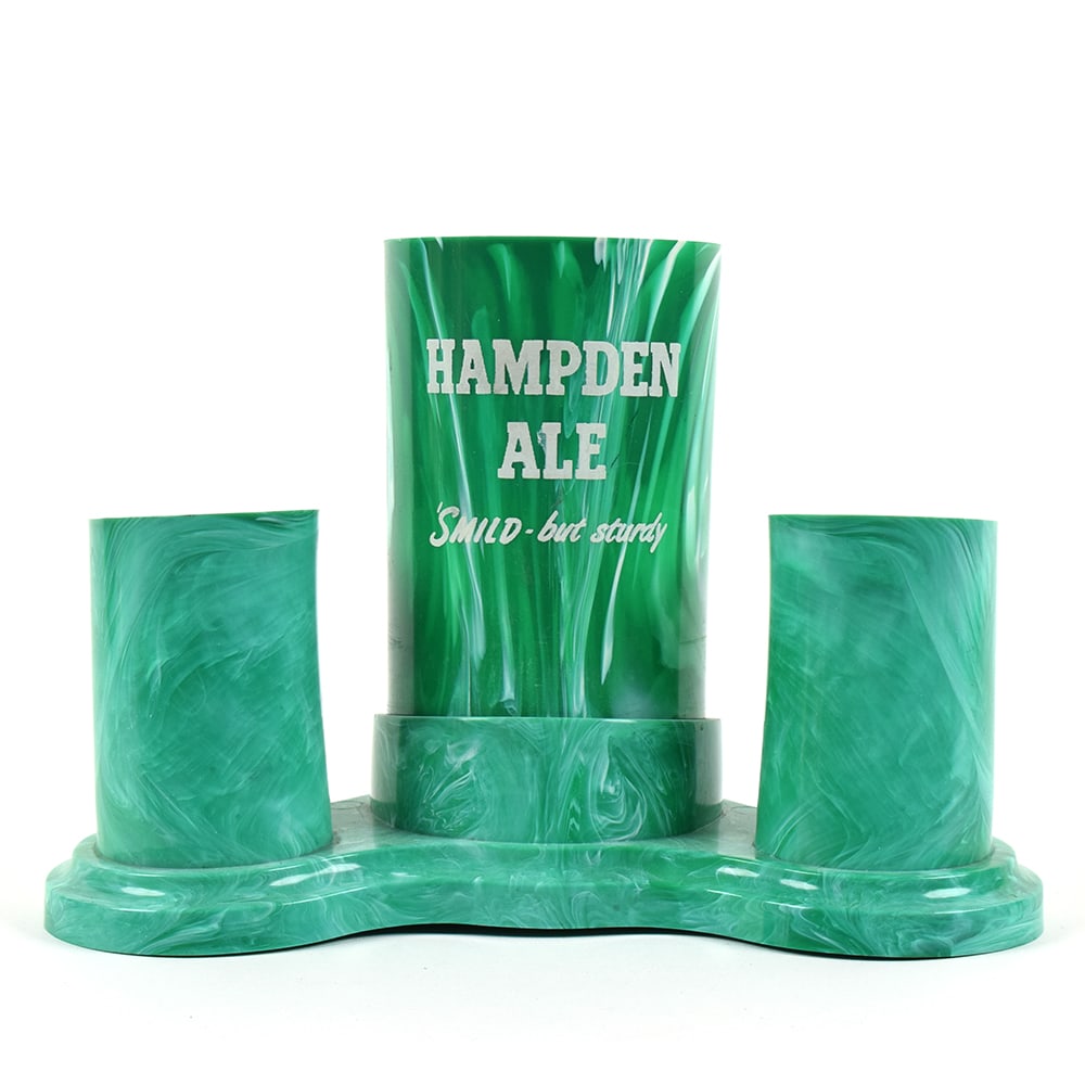 Hampden Ale Smild But Sturdy Deco Style Back Bar Frother Holder MINTY: Brewer/Business Name: Hampden Brewing Co., Willimansett, Massachusetts Manufacturer/Plant: See comments/descriptionDate of manufacture: