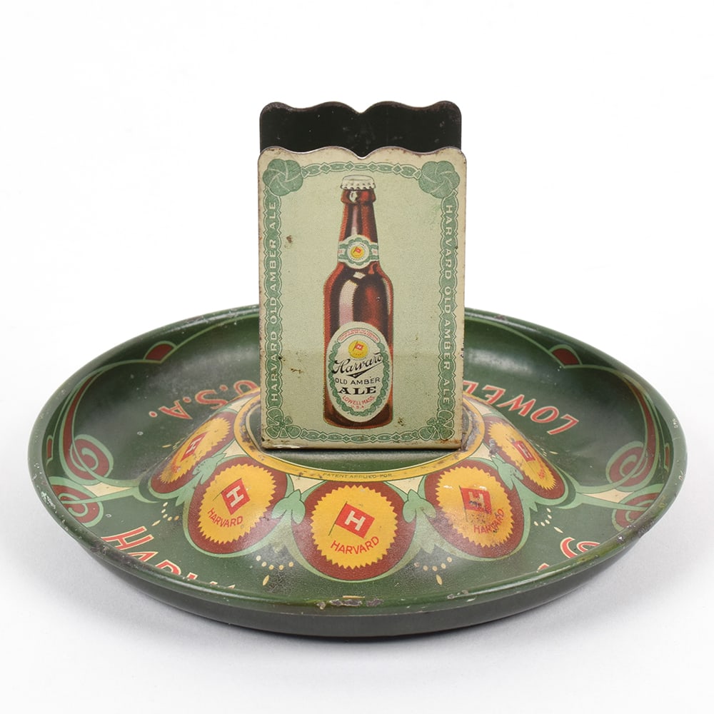 Harvard Brewing Tin Lithograph Pre-Pro Ashtray Match Holder RARE EXCELLENT (1 of 7)