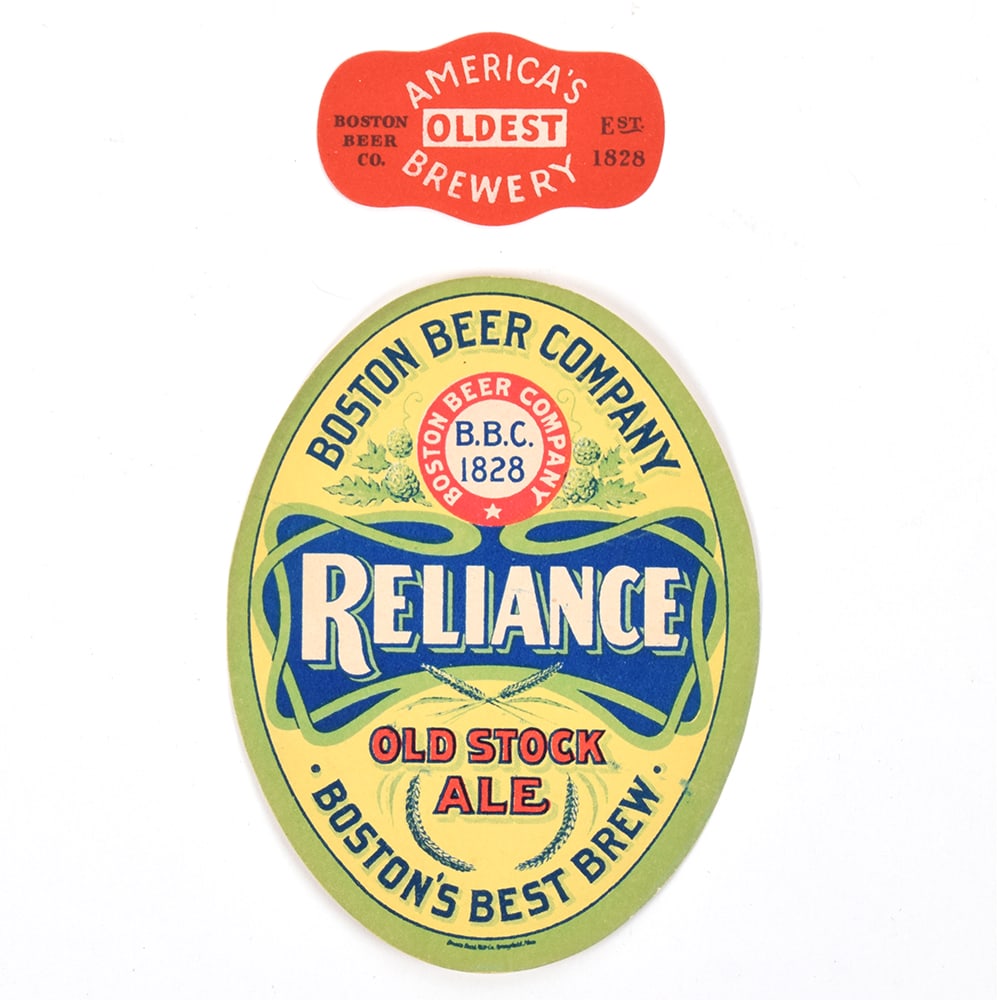 Boston Beer Co Reliance Old Stock Ale Body And Neck Labels Pre-Prohibition MINTY (1 of 2)