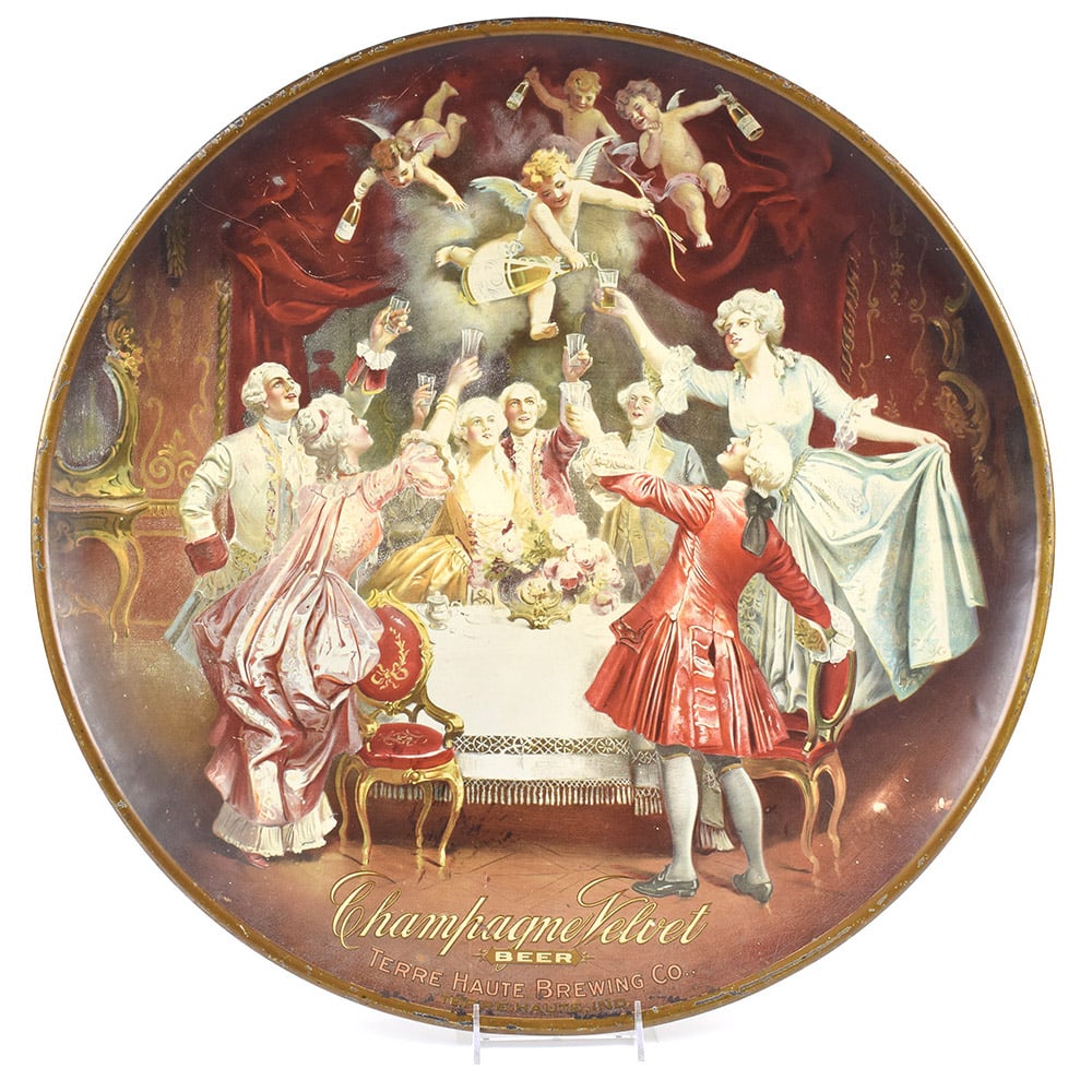 Champagne Velvet Beer Pre-Prohibition Charger: Brewer/Business Name: Terre Haute Brewing Co., Terre Haute, Indiana Manufacturer/Plant: UnknownDate of manufacture: