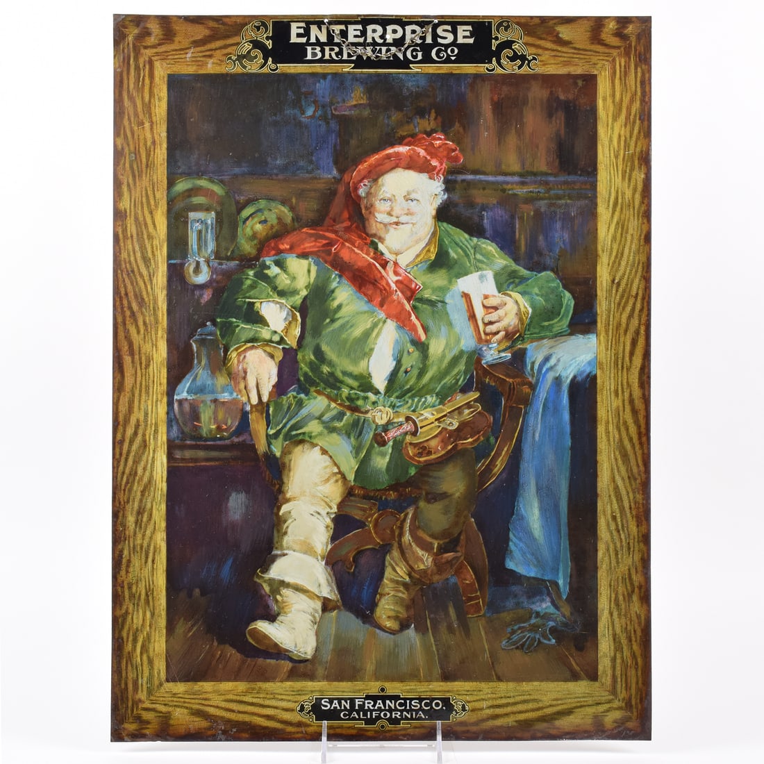 Enterprise Brewing Pre-Prohibition Tin Sign FALSTAFF RARE: Brewer/Business Name: Enterprise Brewing Co., San Francisco, California Manufacturer/Plant: Meek and Beach Co.Coshoncton OHDate of manufact