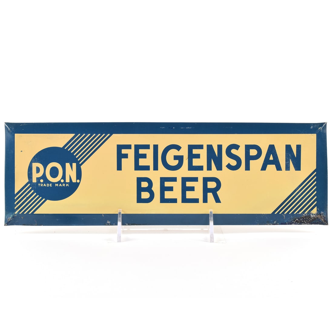 Feigenspan Beer 1930s Tin-Over-Cardboard Sign PON: Brewer/Business Name: Christian Feigenspan Brewing Co., Newark, New Jersey Manufacturer/Plant: See comments/descriptionDate of manufacture: