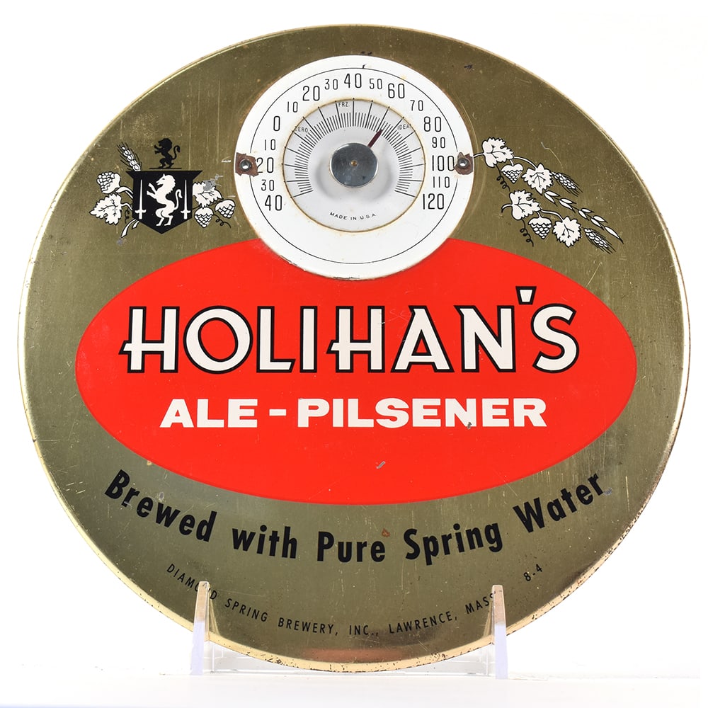 Holihans Ale Pilsener Thermometer Button Sign SCARCE (1 of 2)
